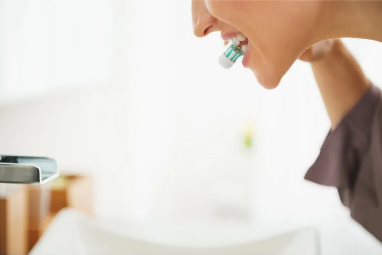 brushing teeth